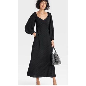 a new day Black Long Sleeve Dress with Dots